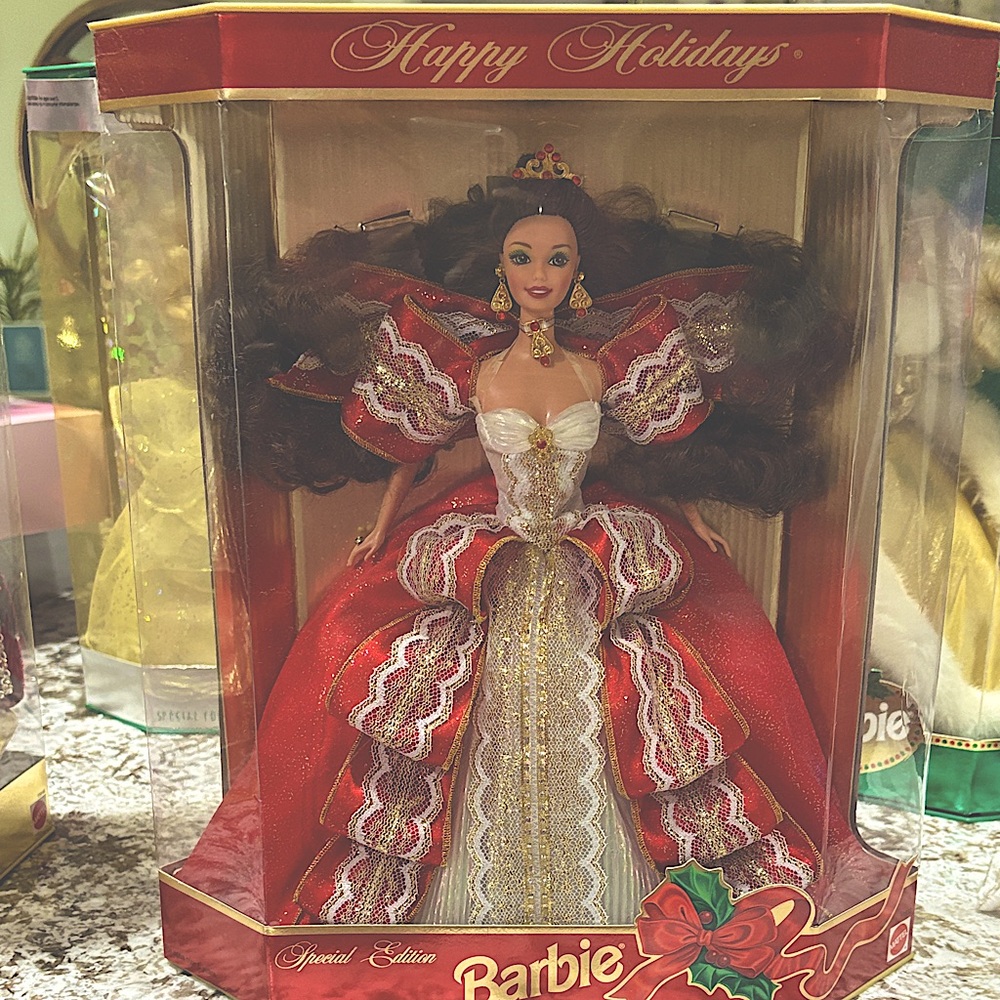 Barbie Holiday Edition in Red and Gold Gown
